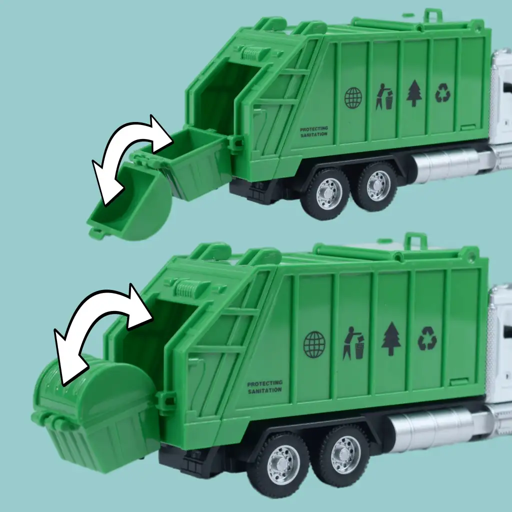 imagen de Camión de Carga Pesada: Camión de reciclaje de metal con puertas abiertas y cubo 1/36 6