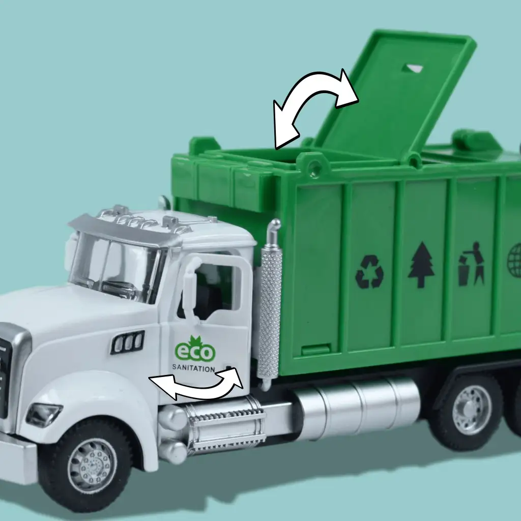 imagen de Camión de Carga Pesada: Camión de reciclaje de metal con puertas abiertas y cubo 1/36 7