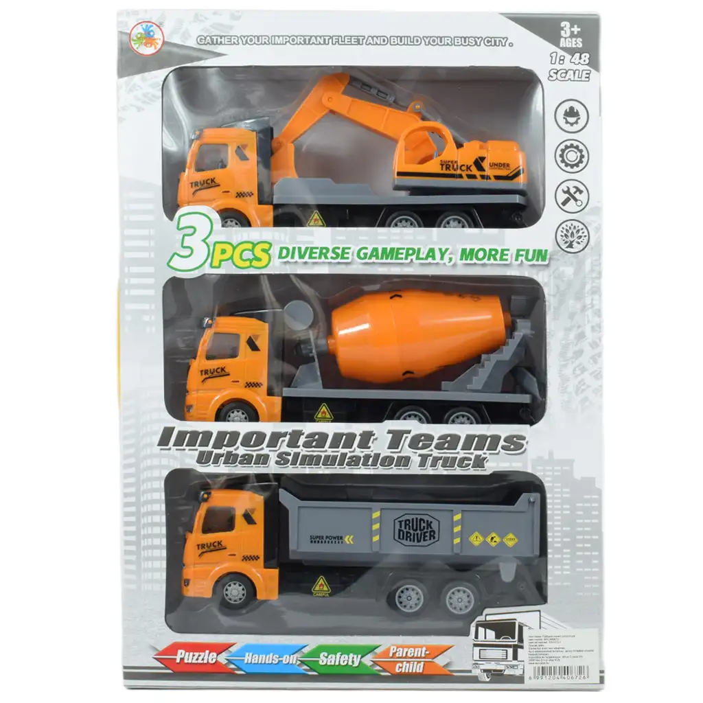 imagen de Camión de Conductor: Set de camión de construcción con ruedas de 3 piezas de 19 cm 5