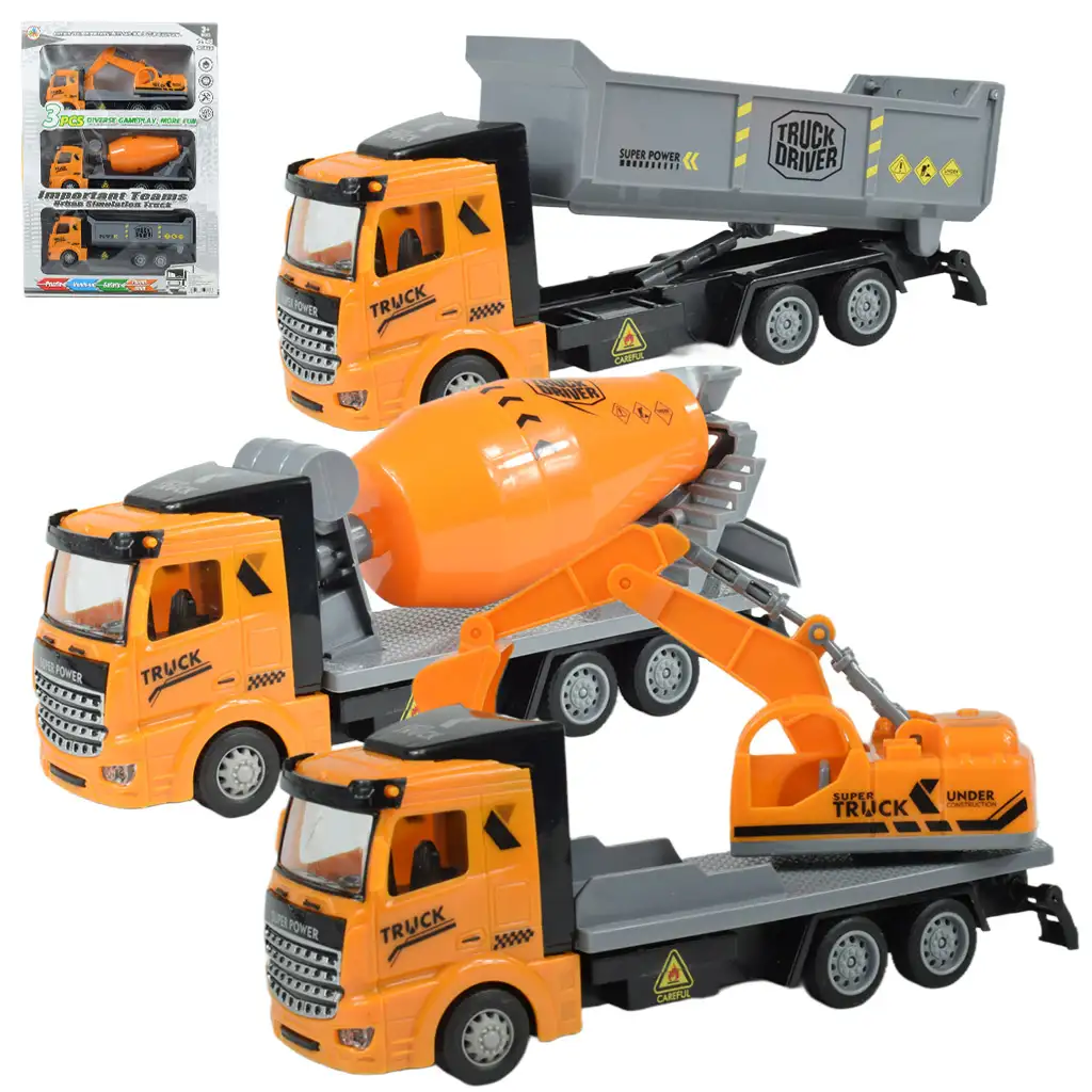 imagen de Camión de Conductor: Set de camión de construcción con ruedas de 3 piezas de 19 cm 1