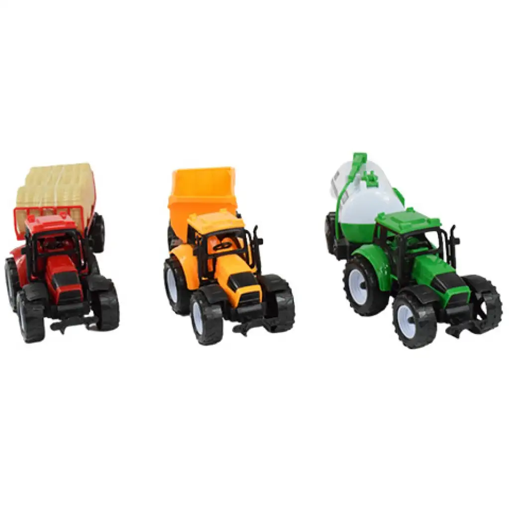 imagen de Camión de granjero: Set de tractor de granjero de tres piezas con remolque de 28 cm 5