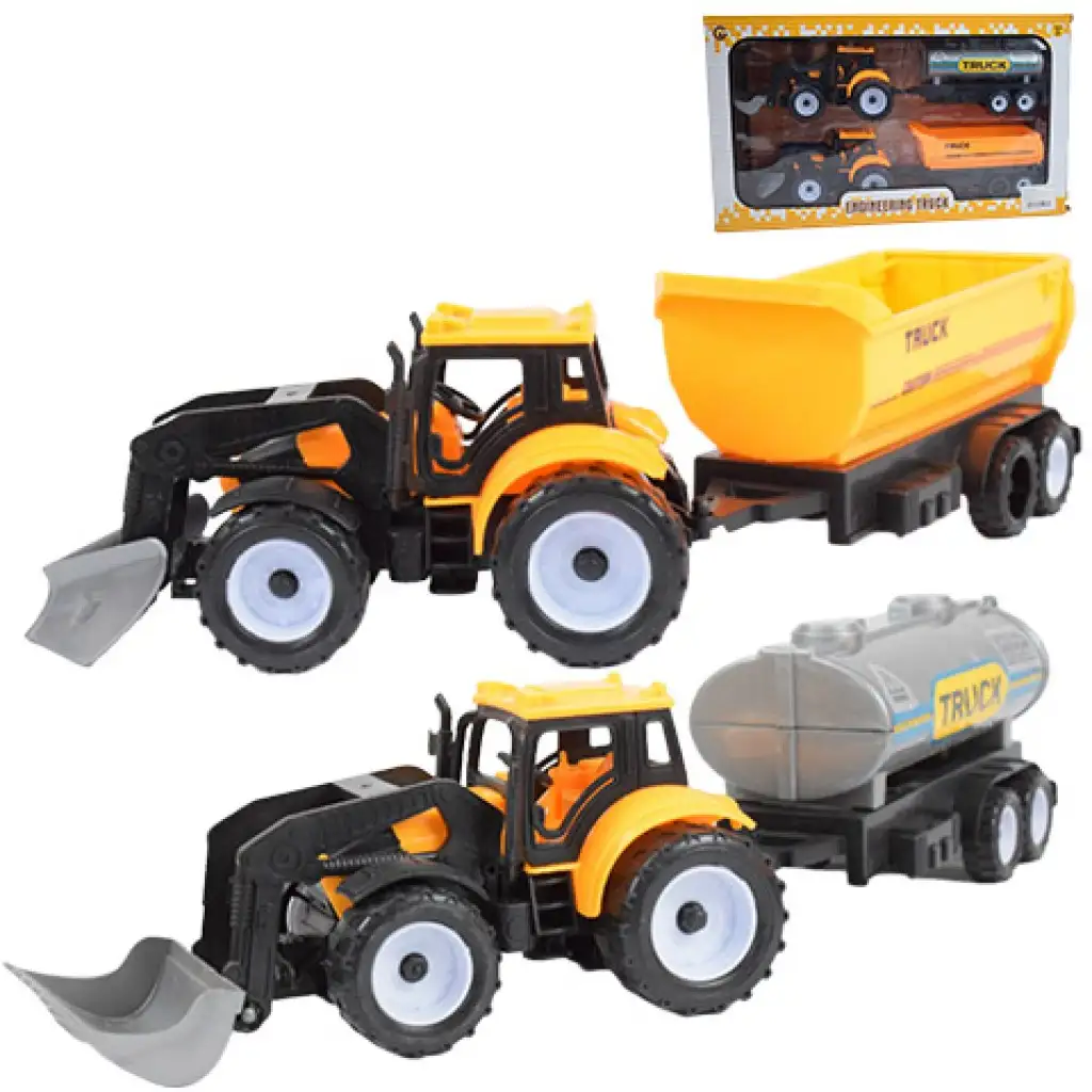 imagen de Camión de ingeniería: Set de camión cisterna y tractor con remolque de 28 cm 1