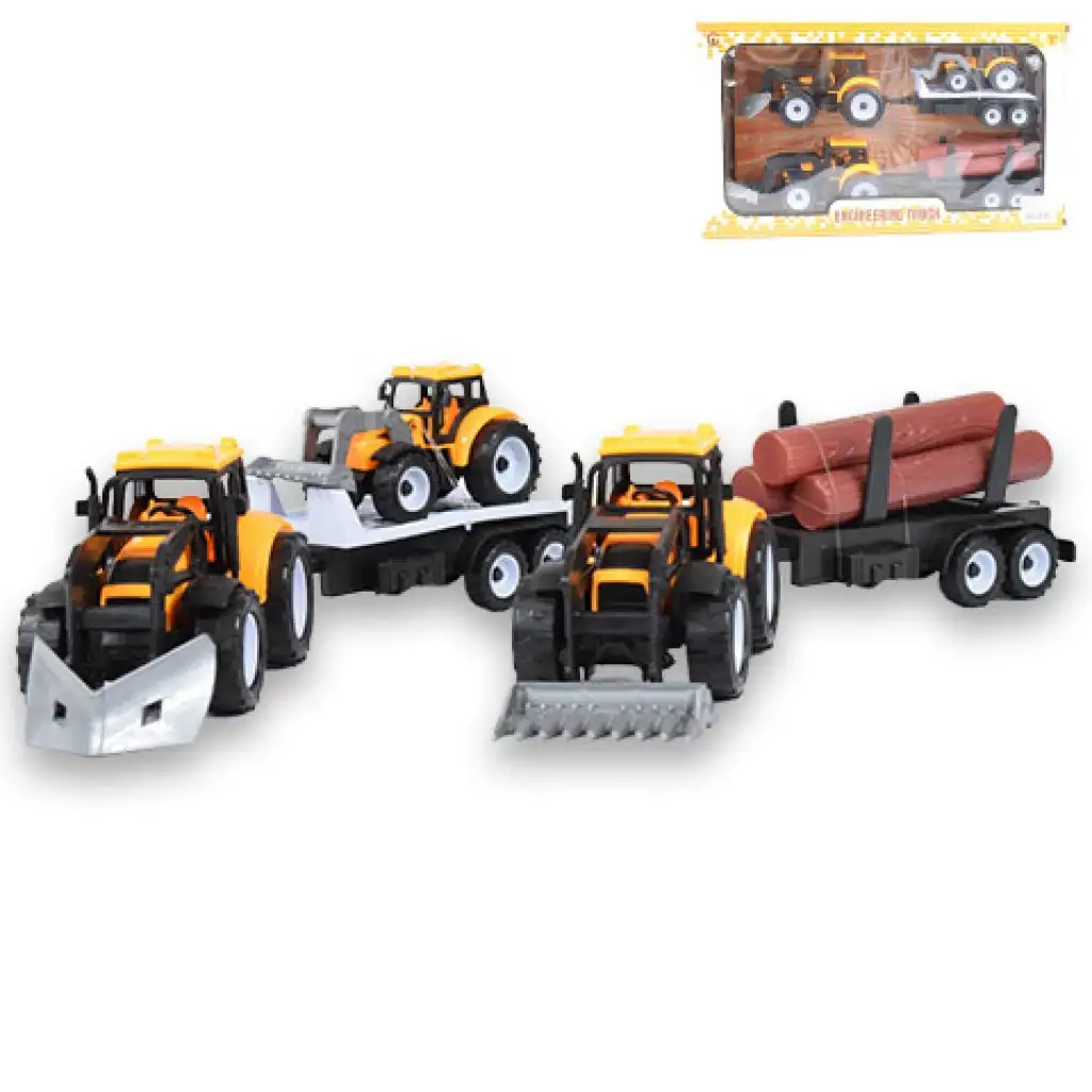 imagen de Camión de Ingeniería: Set de maquinaria de dos piezas con remolque de troncos y tractor con remolque 1