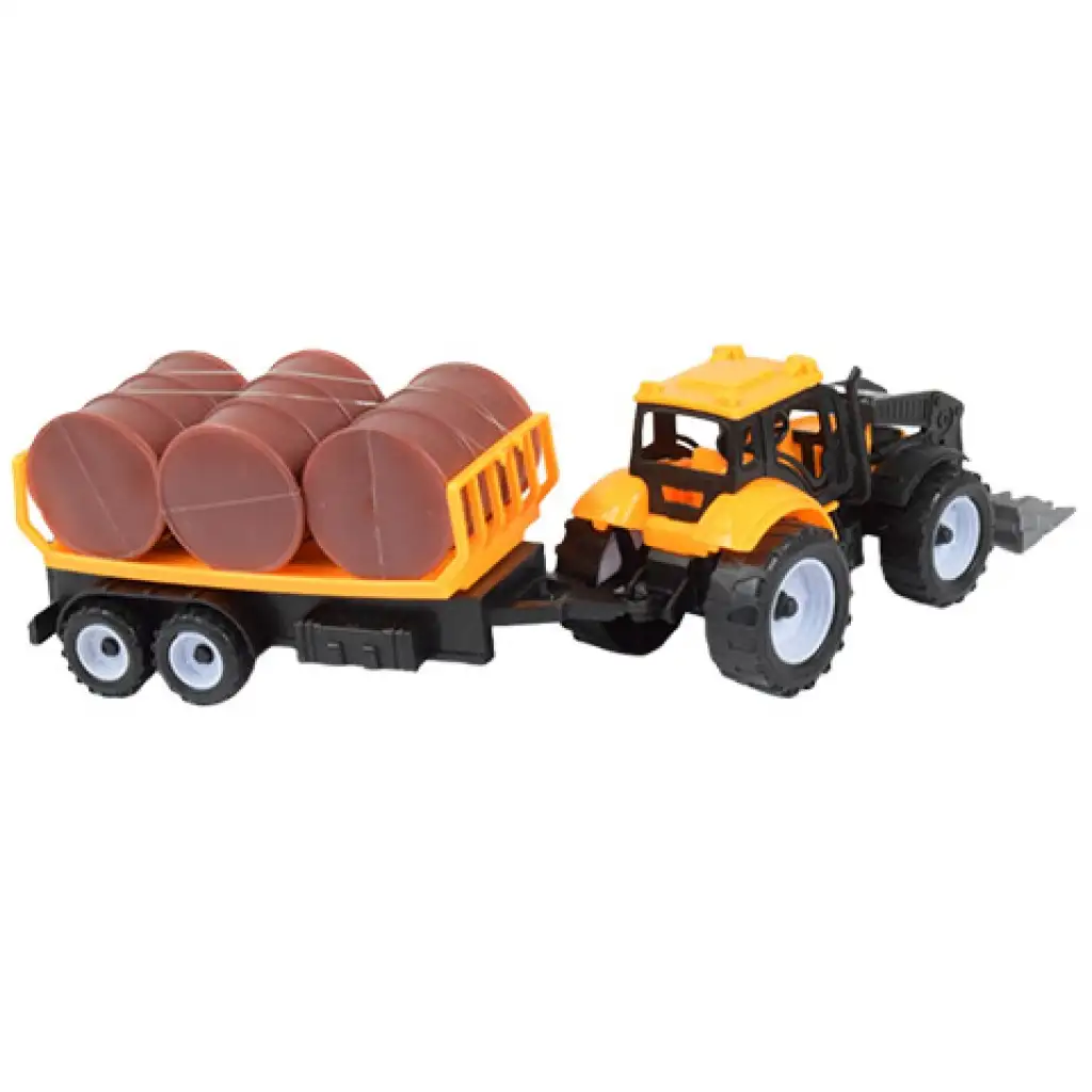 imagen de Camión de ingeniería: Set de tractor con remolque y barriles de aceite de 28cm 2