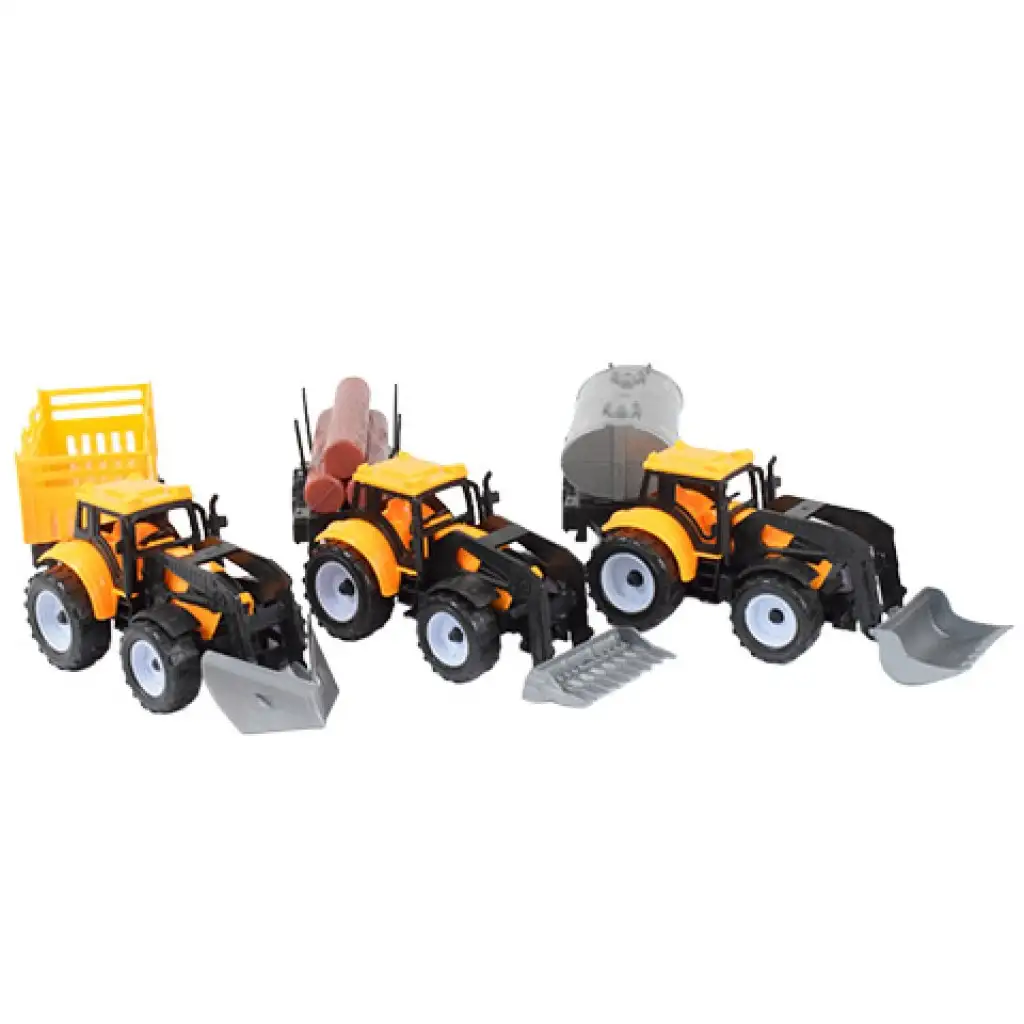 imagen de Camión de Ingeniería: Set de tractor excavador de tres piezas con remolques de 28 cm 2