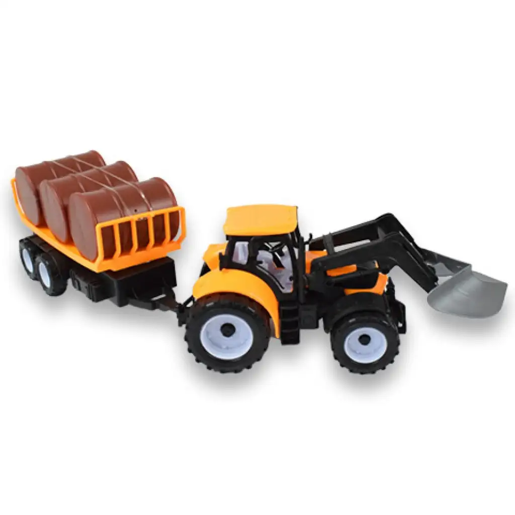 imagen de Camión de Ingeniería: Tractor de excavación con remolque y barriles en varias versiones 43cm 2