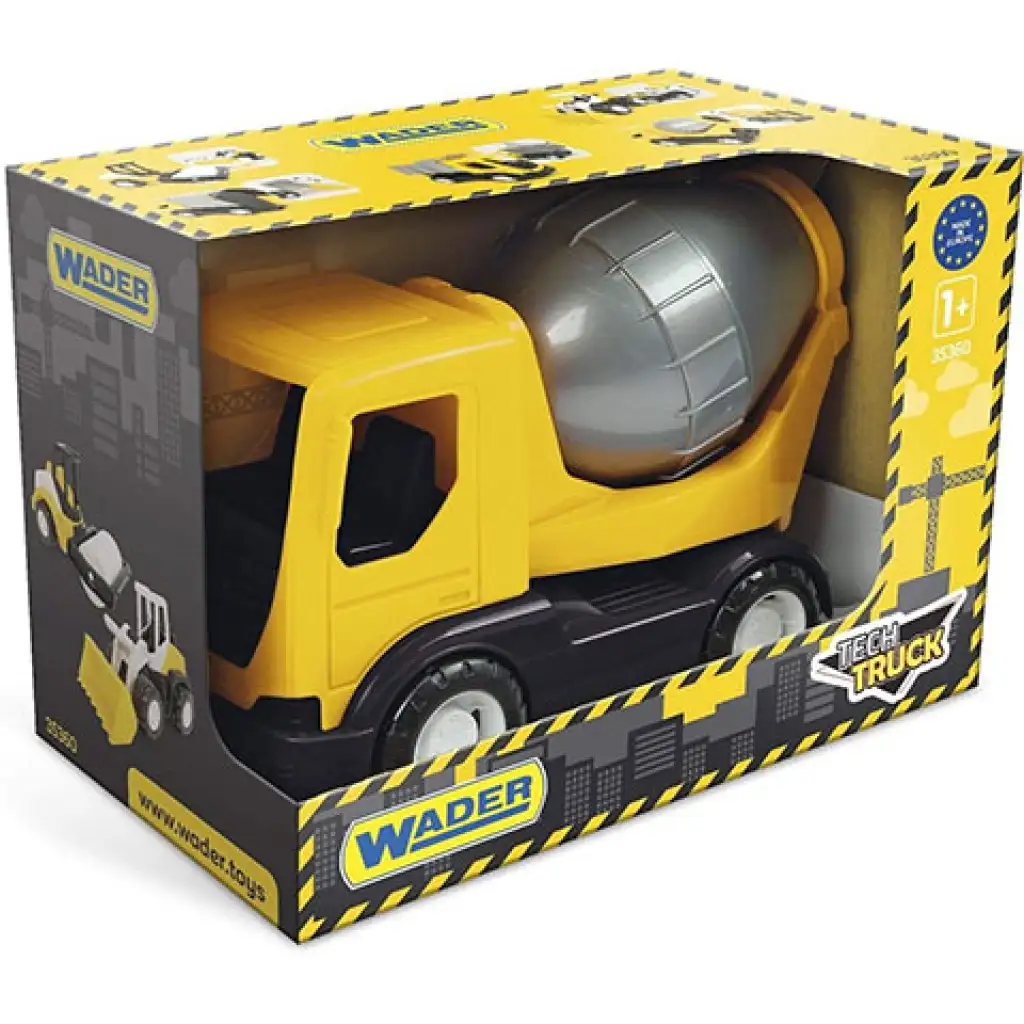 imagen de Camión de Tech Truck mezcladora de cemento amarilla 23cm - Wader 1