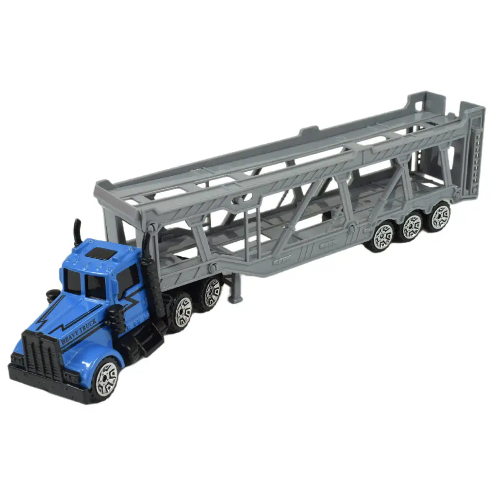 imagen de Camión de Transporte de Ciudad: Camión de Transporte de Coches Azul 22cm 2
