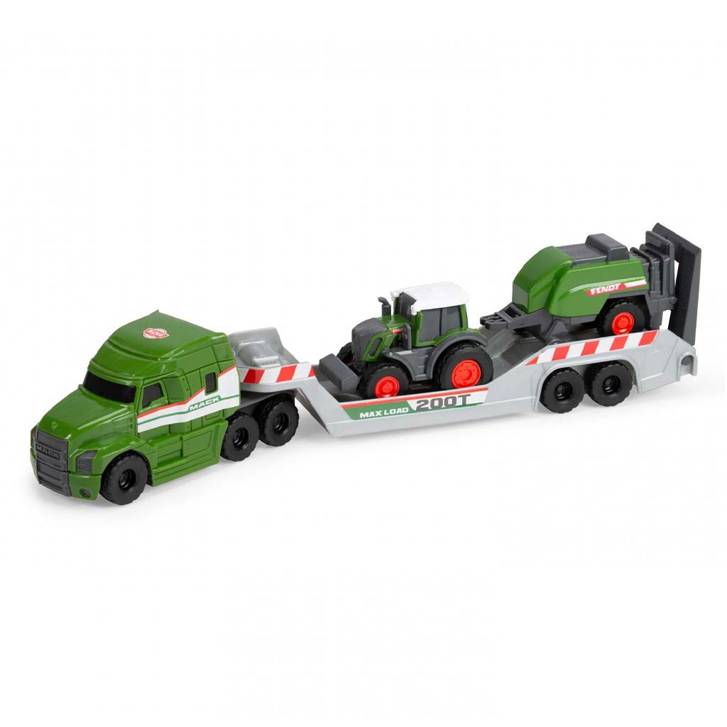imagen de Camión de transporte Micro con tractor Fendt y empacadora - Dickie Toys 2