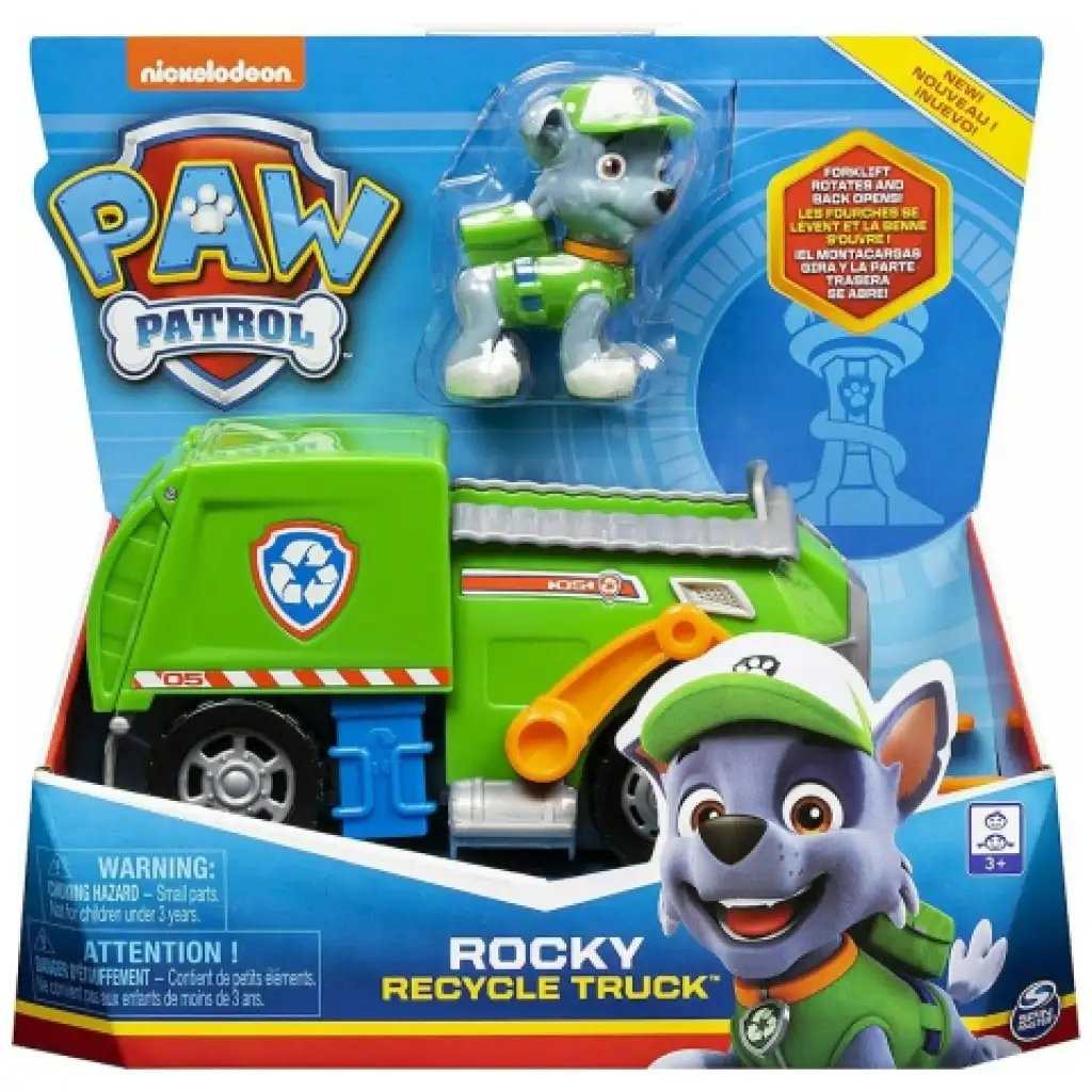 imagen de Camión reciclador de Rocky de Patrulla Canina con figura de perrito - Spin Master 1