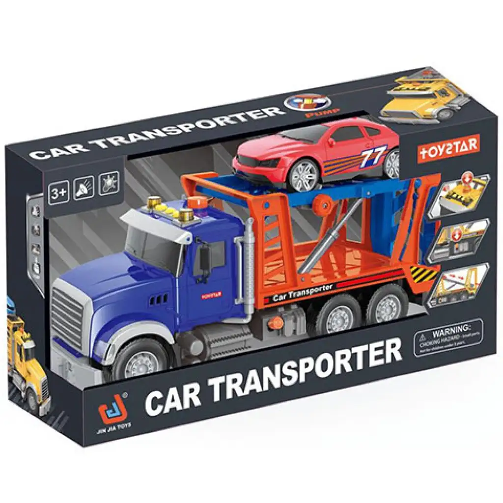 imagen de Camión transportador de coches Toystar con luz y sonido 36cm 1