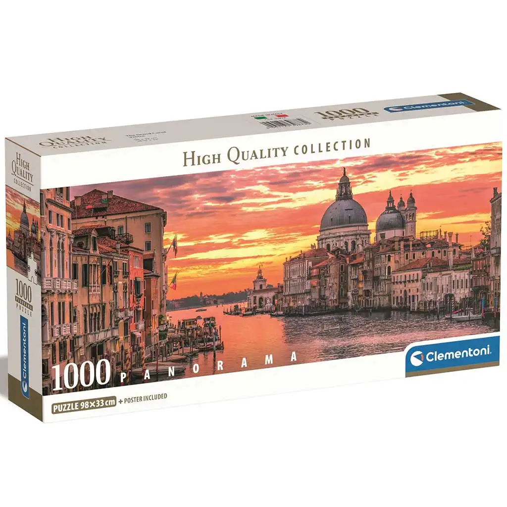 imagen de Canal Grande, Venecia rompecabezas panorámico HQC de 1000 piezas 98x33cm - Clementoni 1