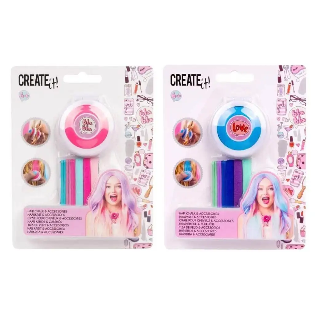 imagen de Canenco: ¡Crea! Set de tiza para el cabello y accesorios para el cabello 1