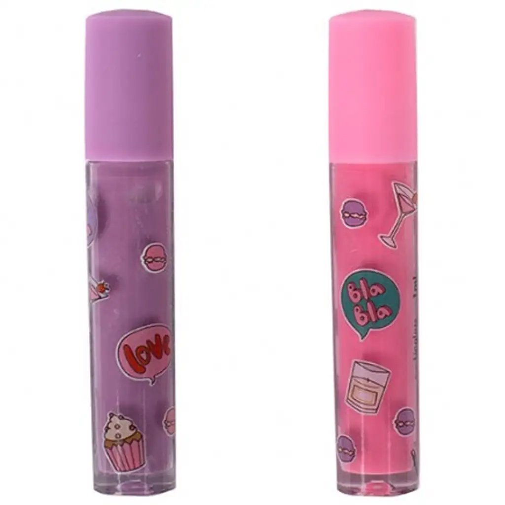 imagen de Canenco: Create It! Set de brillo labial de 2 piezas en estuche en forma de corazón 2