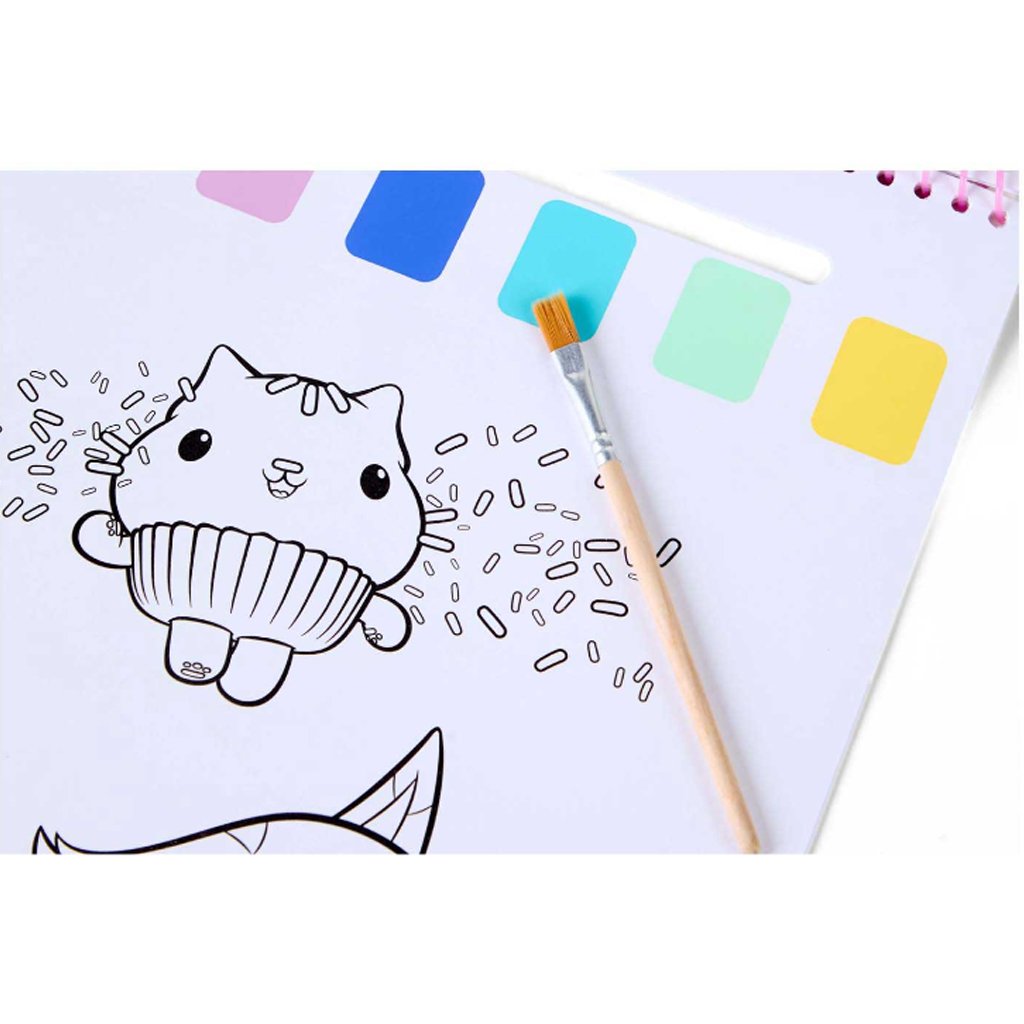 imagen de Canenco: Gabi casa de muñecas cuaderno mágico de pintura con acuarelas y pincel 3