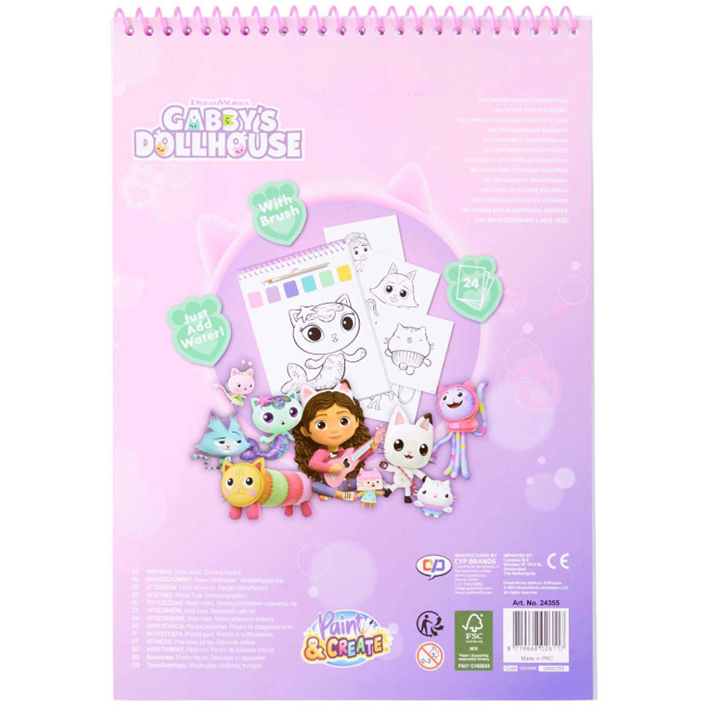 imagen de Canenco: Gabi casa de muñecas cuaderno mágico de pintura con acuarelas y pincel 4