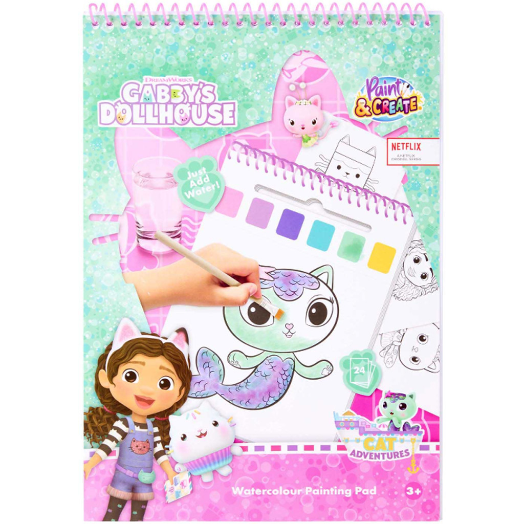 imagen de Canenco: Gabi casa de muñecas cuaderno mágico de pintura con acuarelas y pincel 1
