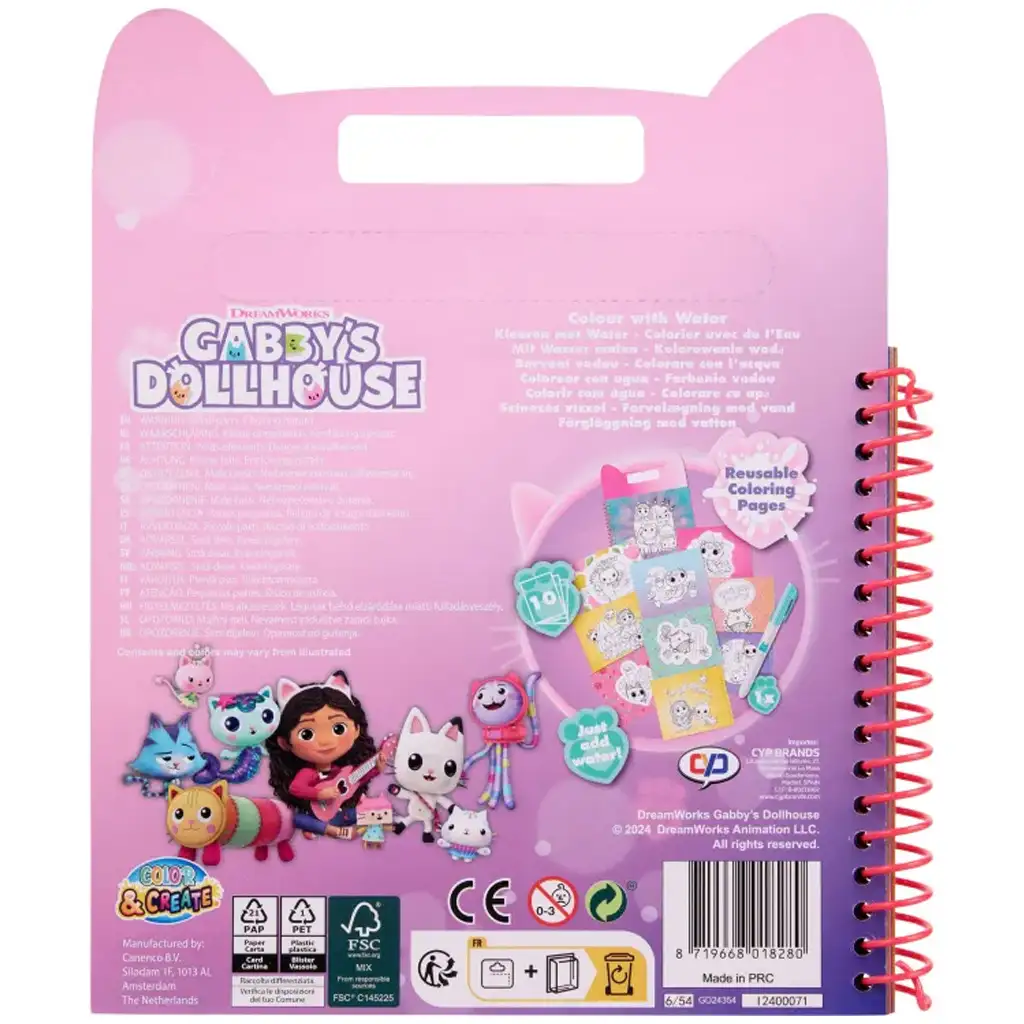 imagen de Canenco: Gabi casa de muñecas libro de actividades para colorear con agua 3