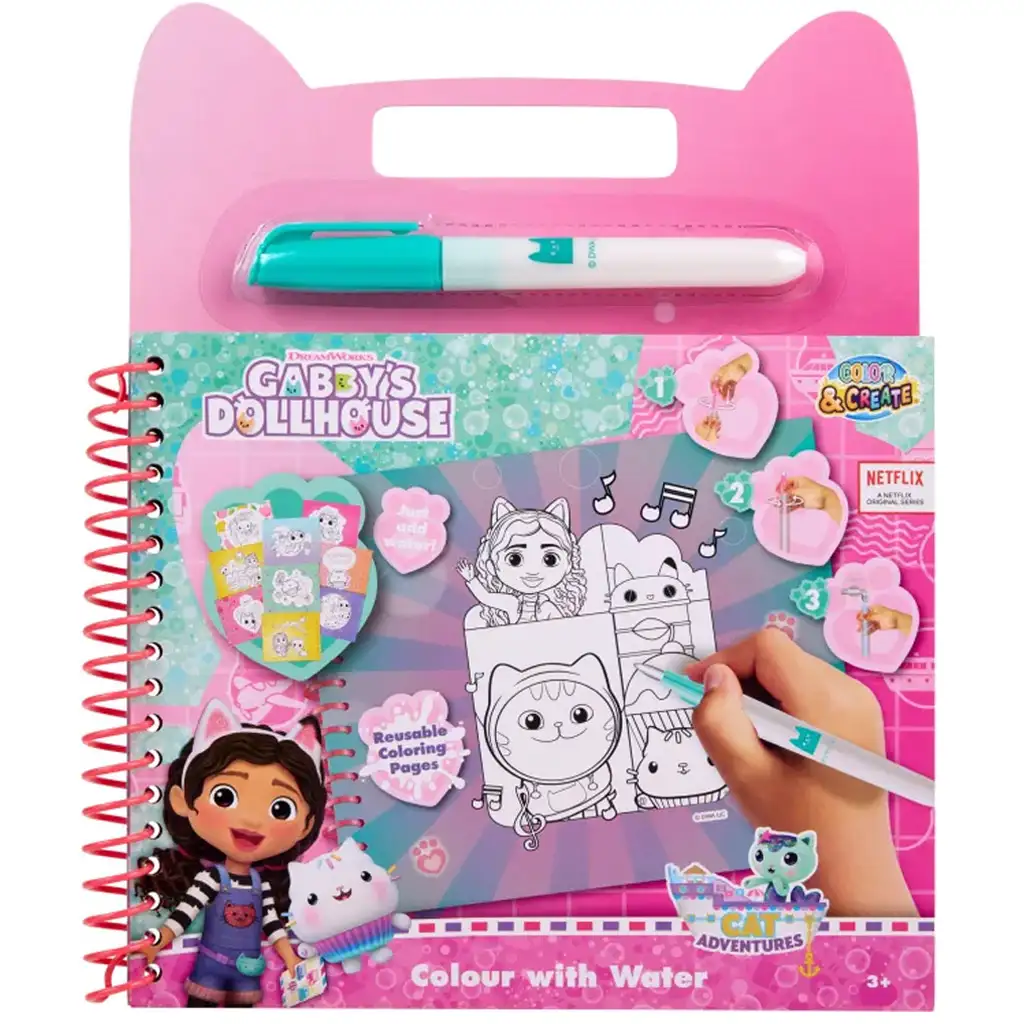 imagen de Canenco: Gabi casa de muñecas libro de actividades para colorear con agua 1