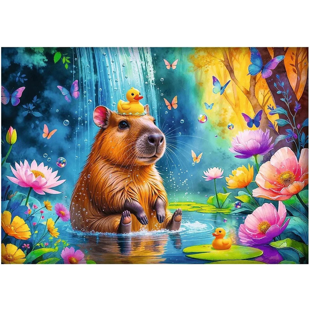 imagen de Capibara en el agua puzzle de 1000 piezas - Trefl 2