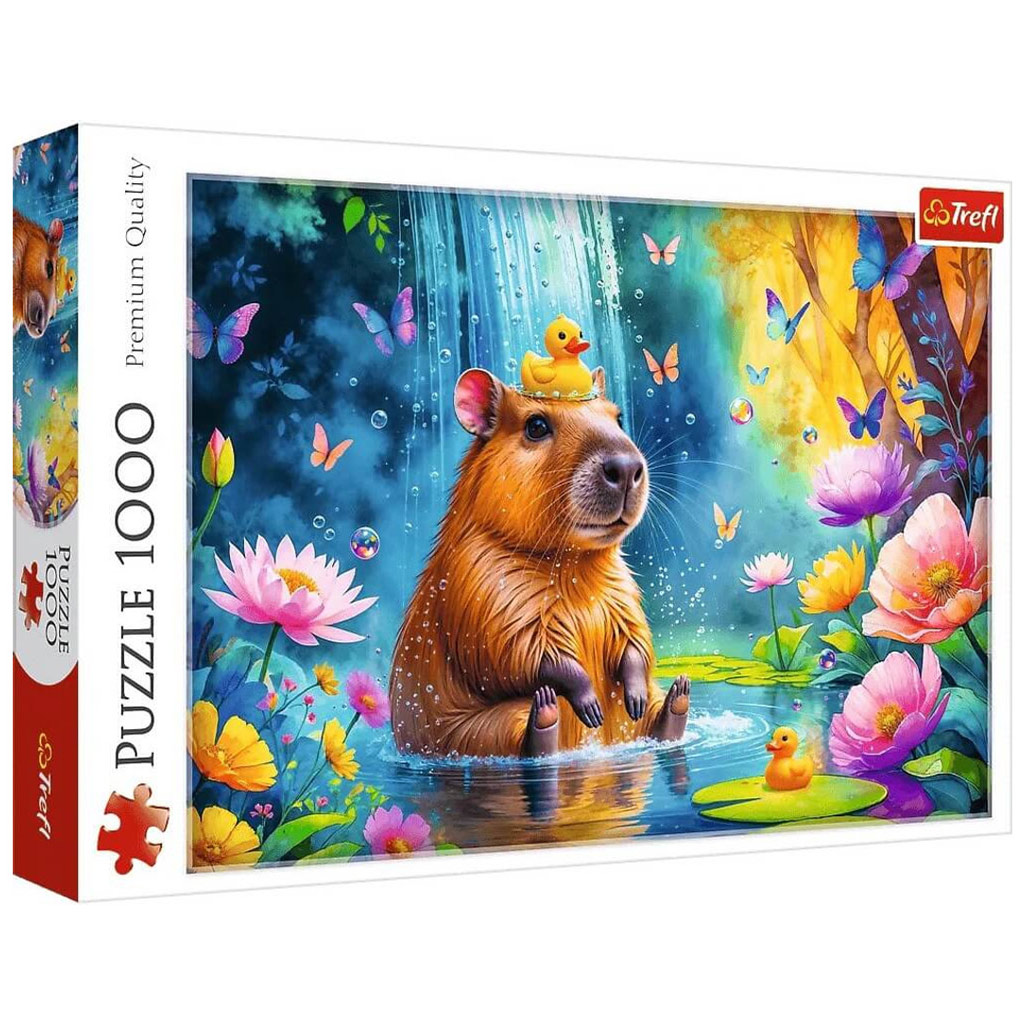 imagen de Capibara en el agua puzzle de 1000 piezas - Trefl 1