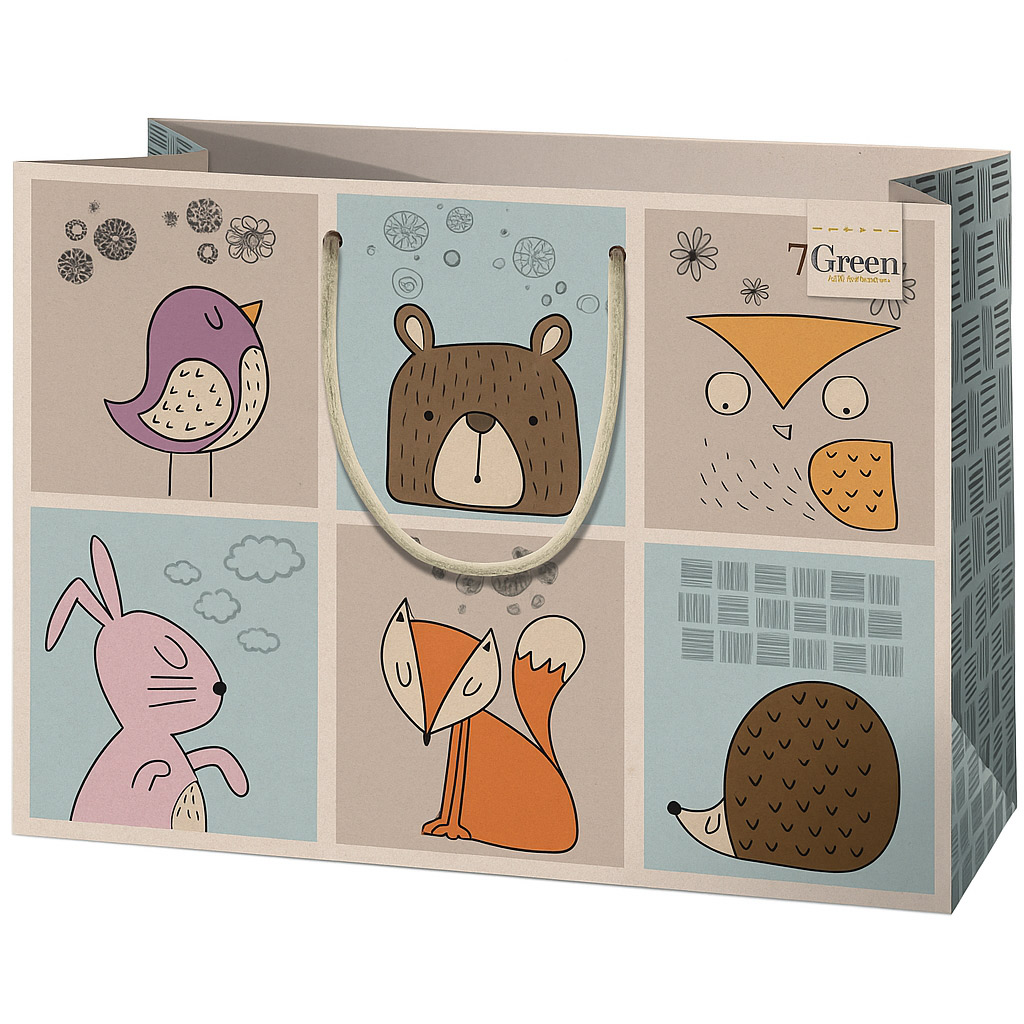 imagen de Cardex: Bolsa de regalo de animales adorables grande 26x13x33cm 1