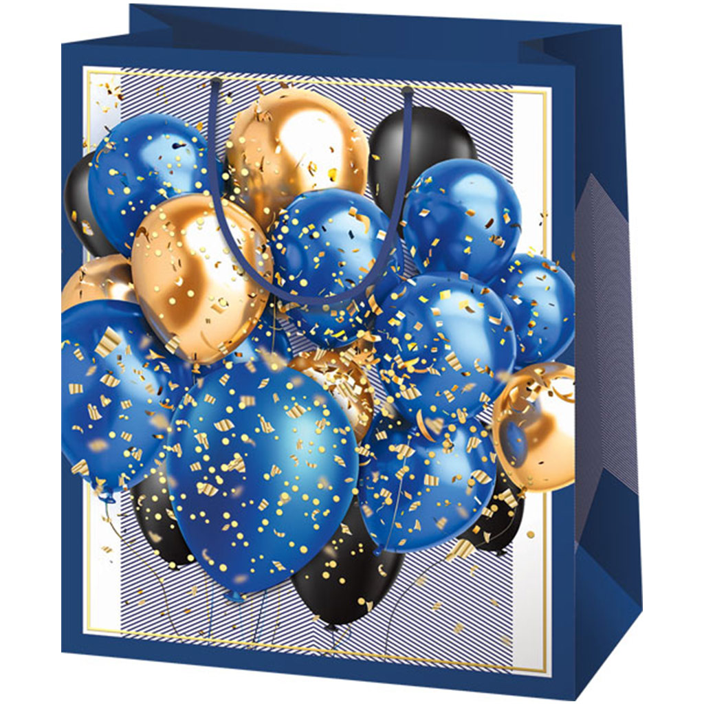 imagen de Cardex: Bolsa de regalo exclusiva mediana con globos para fiestas 18x10x23cm 1