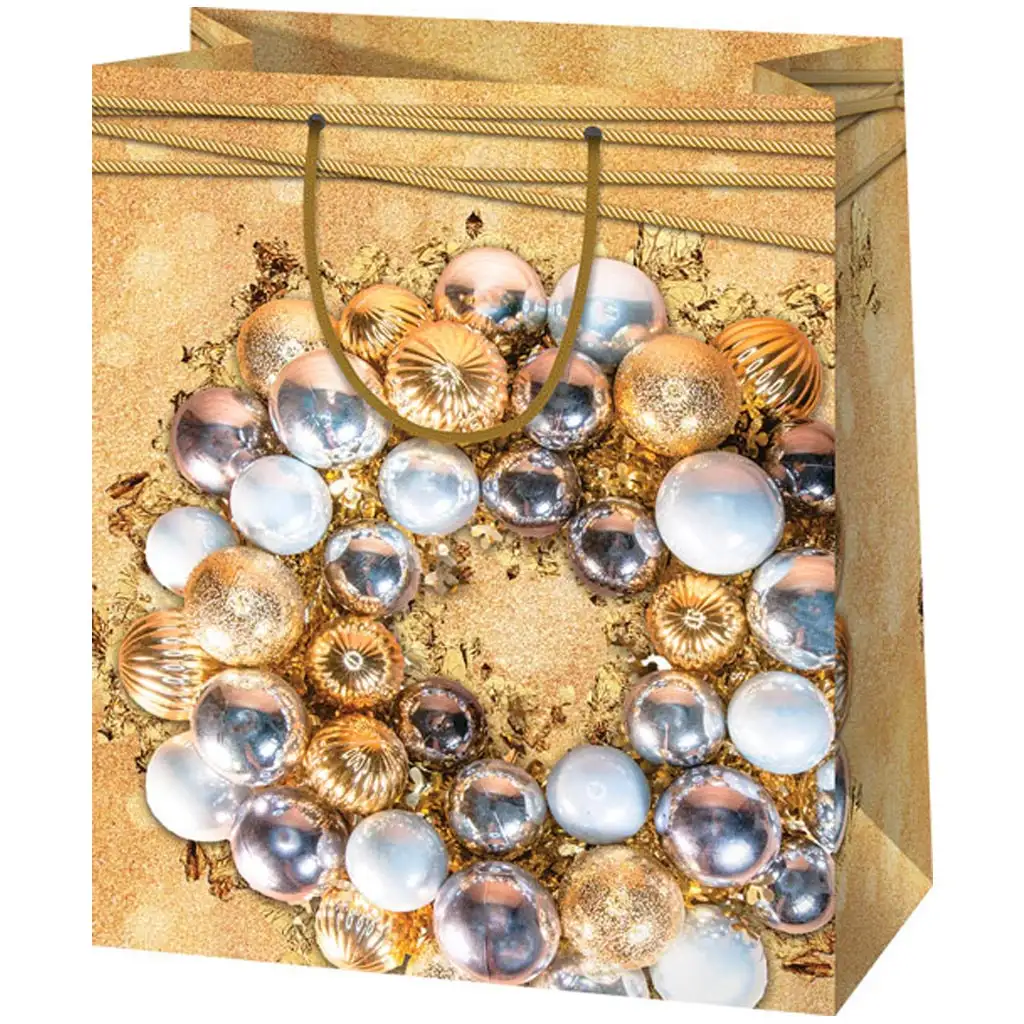 imagen de Cardex: Bolsa de regalo grande de color dorado 26x13x33cm 1