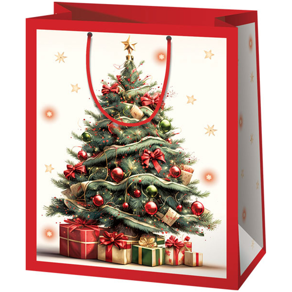 imagen de Cardex: Bolsa de regalo mediana con árbol de Navidad y regalos 17x10x23cm 1