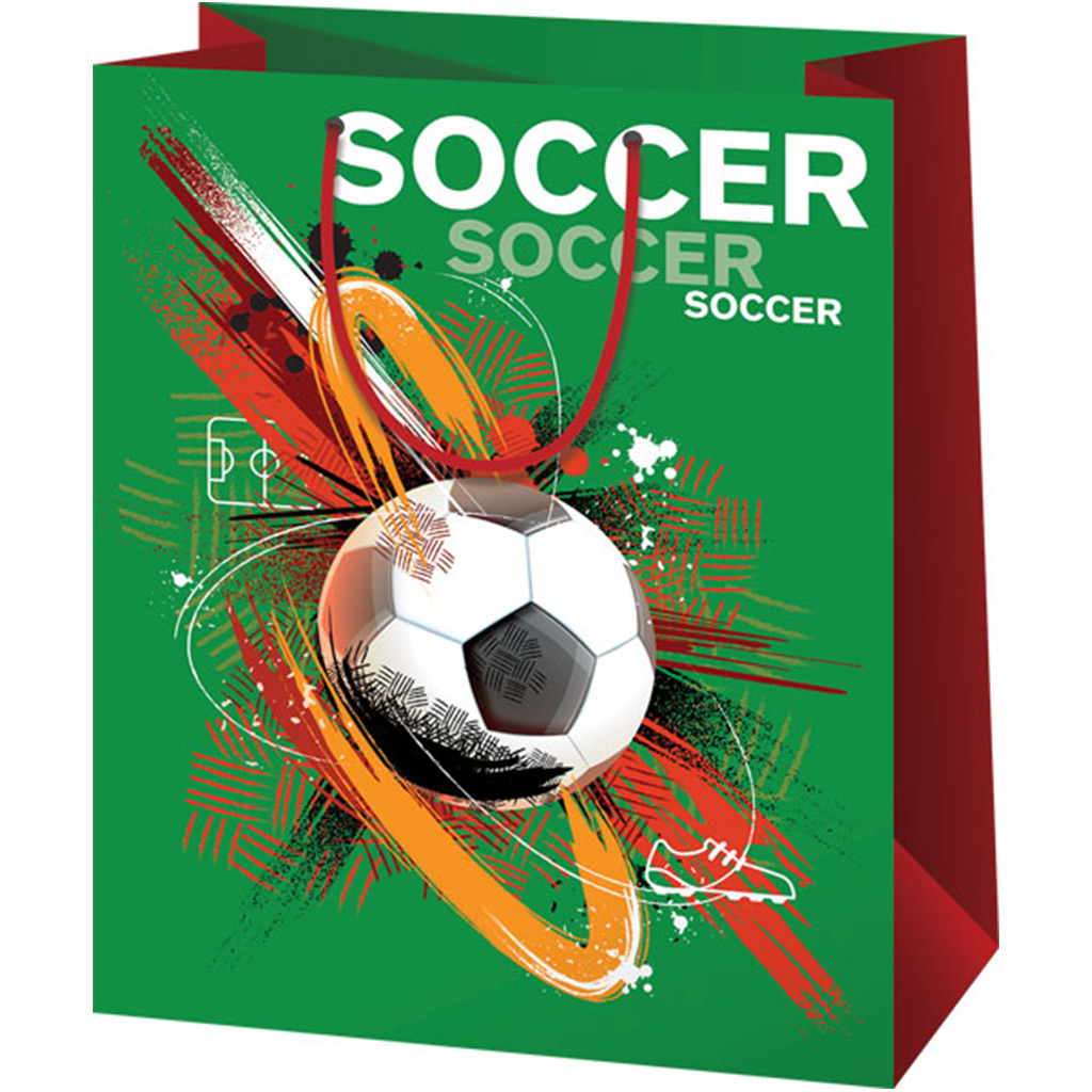imagen de Cardex: Bolsa de regalo mediana con diseño de balón de fútbol 17,8x10x23cm 1