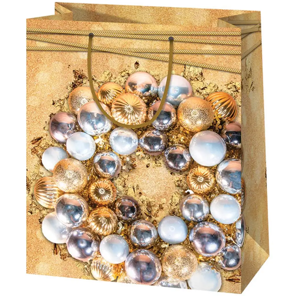 imagen de Cardex: Bolsa de regalo mediana de color dorado 17x10x23cm 1