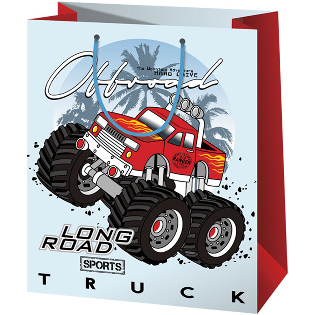 imagen de Cardex: Bolsa de regalo mediana de Monster Truck roja-blanca 17,8x10x23cm 1