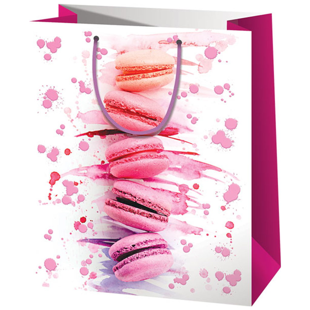 imagen de Cardex: Bolsa de regalo mediana exclusiva de macaron rosa 18x23x10cm 1
