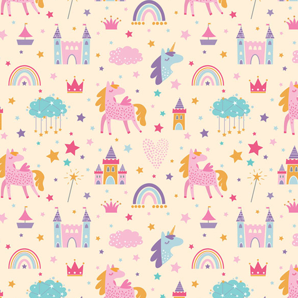 imagen de Cardex: Papel de regalo con diseño de unicornios y reino de cuentos 100x70cm 1