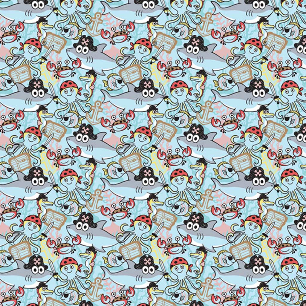 imagen de Cardex: Papel de regalo de aventura marina de piratas 100x70cm 1