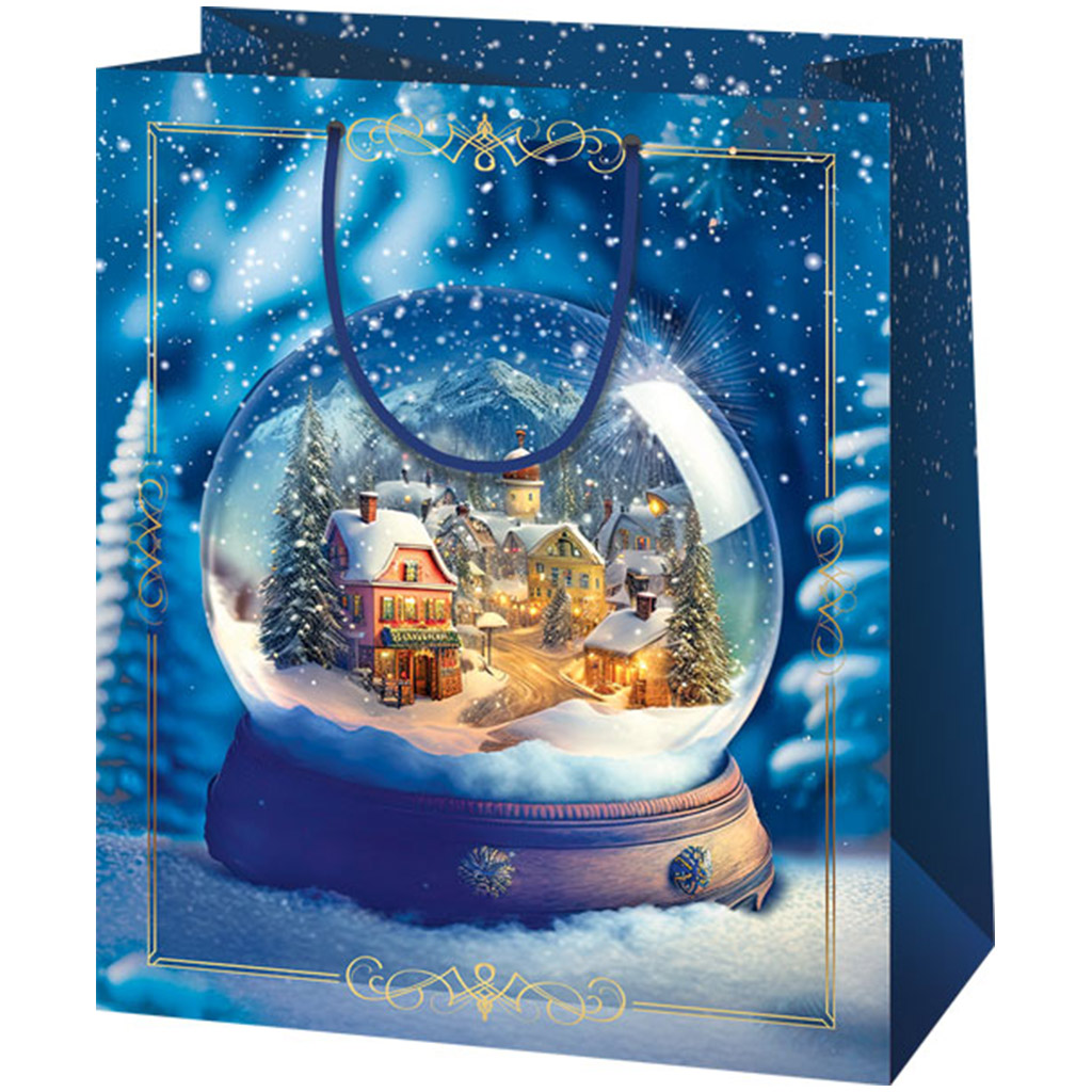imagen de Cardex: Pueblo en la bola de nieve bolsa de regalo de tamaño mediano 17x10x23cm 1