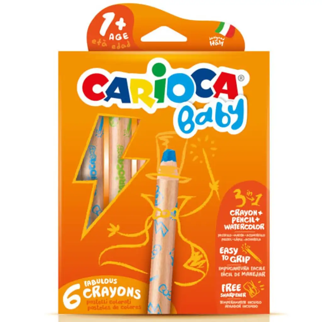 imagen de Carioca: 3 en 1 crayón de cera set de 6 piezas 1
