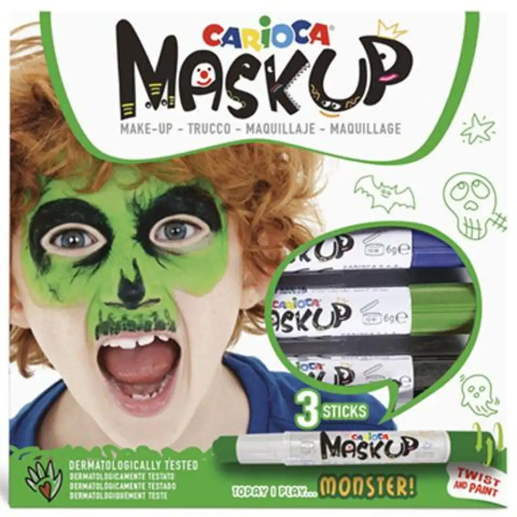 imagen de Carioca Maskup: Set de pintura facial de monstruo con 3 colores 1