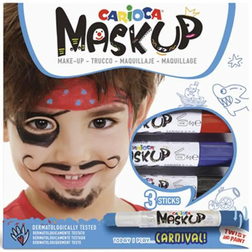 imagen de Carioca Maskup: Set de pintura facial de pirata con 3 colores 1