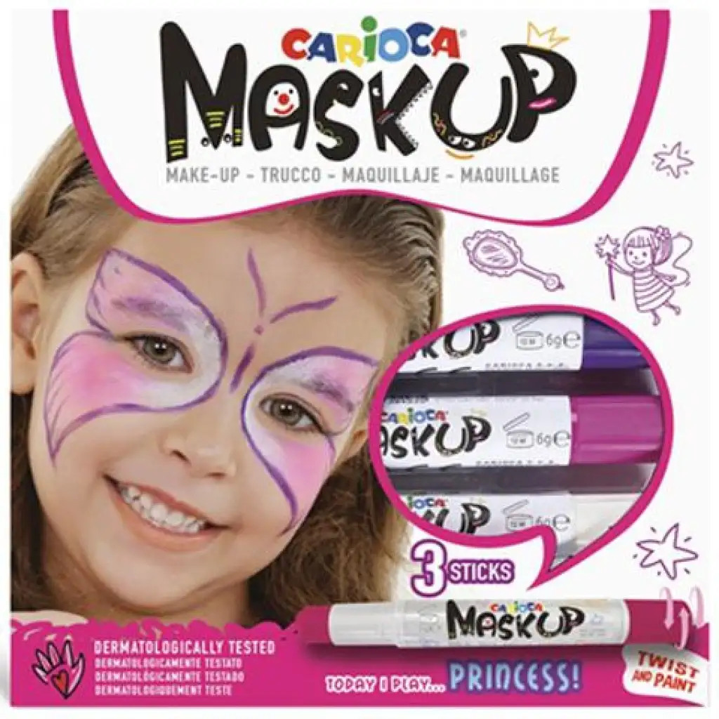 imagen de Carioca Maskup: Set de pintura facial de princesa con 3 colores 1