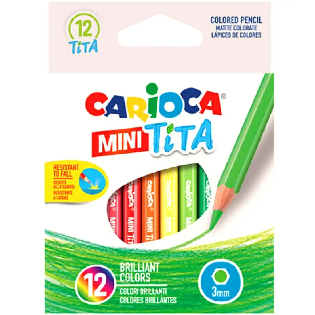 imagen de Carioca: Mini Tita lápiz de colores irrompible set de 12 unidades 1