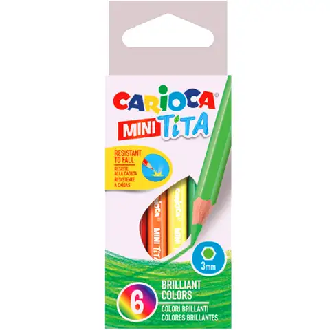 imagen de Carioca: Mini Tita set de lápices de colores irrompibles de 6 unidades 1