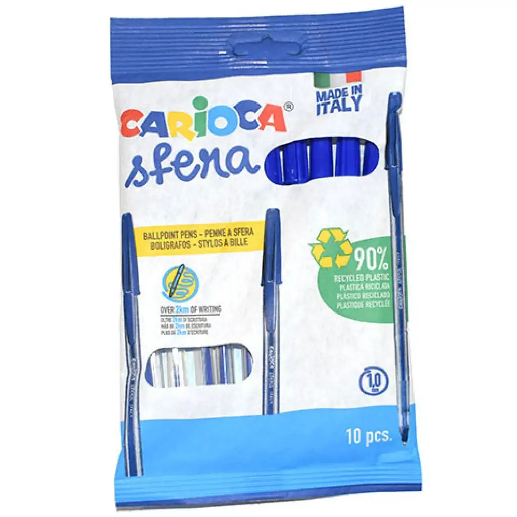 imagen de Carioca: Set de 10 bolígrafos esféricos azules 1