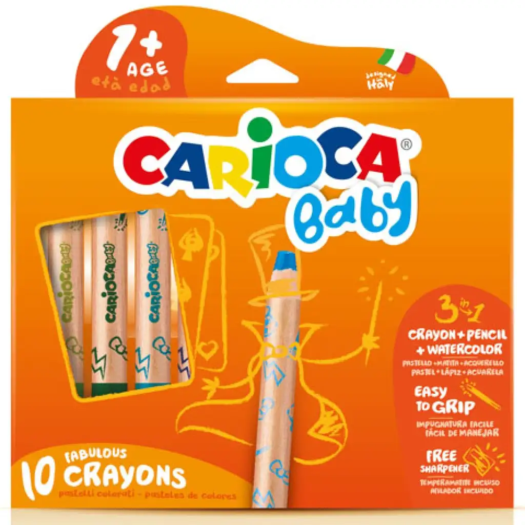 imagen de Carioca: set de 10 crayones para bebés 3 en 1 1