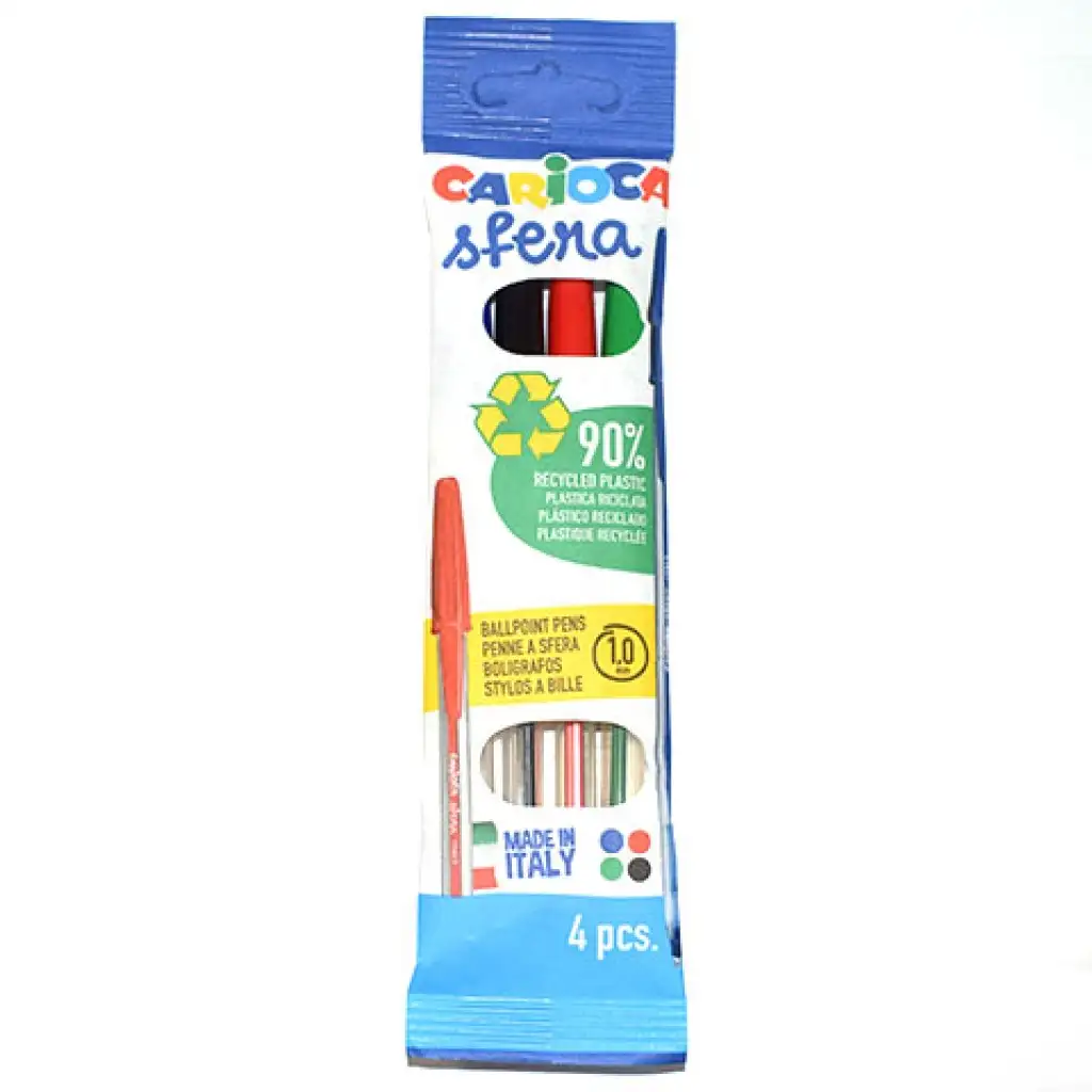 imagen de Carioca: Set de bolígrafos esféricos de colores de 4 unidades 1
