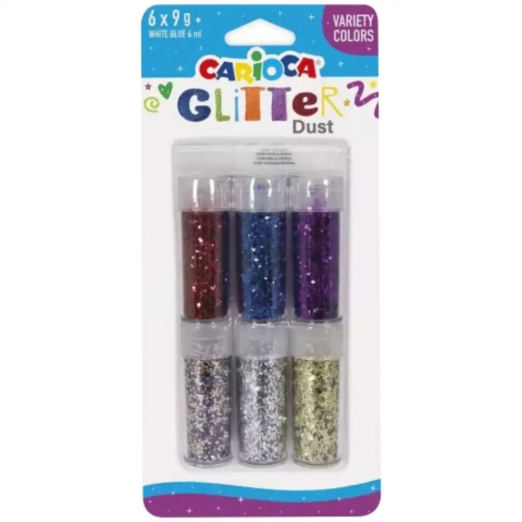 imagen de Carioca: Set de purpurina Glitter Dust de 6 unidades en tarro - Variaciones de color 1
