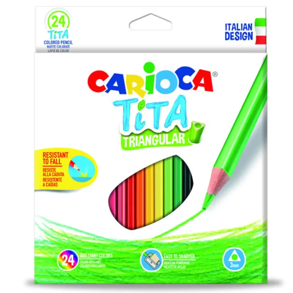 imagen de Carioca: Tita triángulo lápiz de colores 24 unidades 1