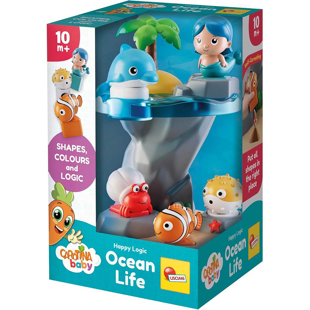 imagen de Carotina Baby: Happy Logic Juego de reconocimiento de formas de vida submarina - Lisciani 1