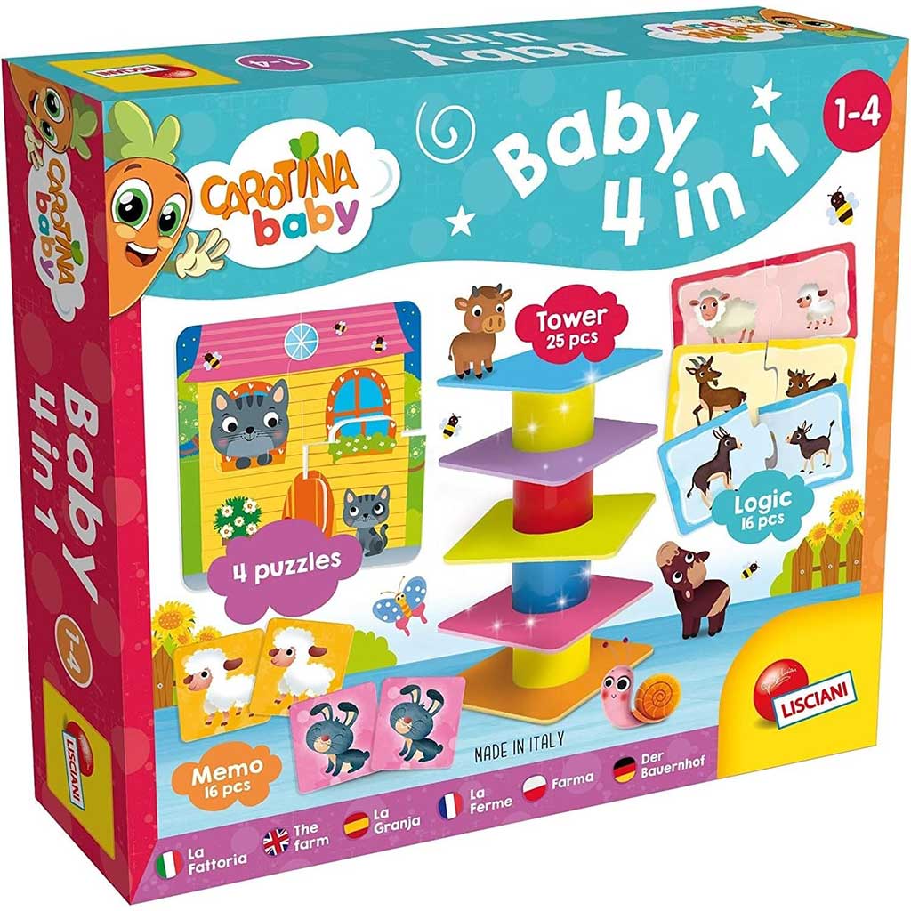 imagen de Carotina Baby: juego de desarrollo de habilidades 4 en 1 - Lisciani 1