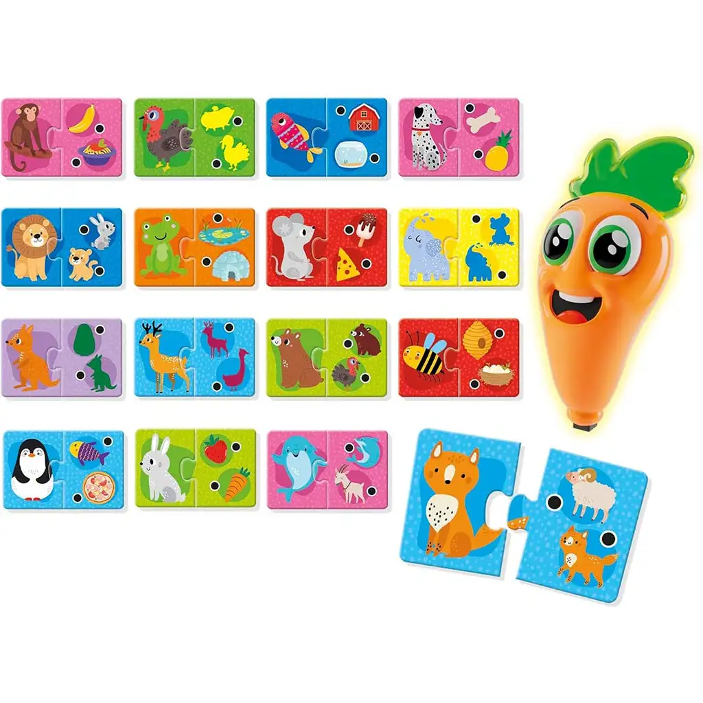 imagen de Carotina baby: Juego de emparejamiento de animales para desarrollar habilidades con lápiz hablante - Lisciani 2